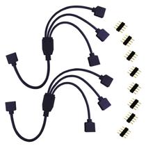 Cabo divisor de faixa de LED TronicsPros 4 pinos 1 a 3 30 cm preto