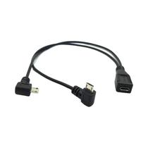 Cabo Divisor Micro USB De Alta Velocidade 1 Para 2 Masculino Com Conversor De Ângulo Direito De 90