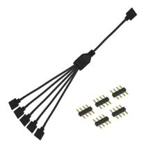 Cabo Divisor RGB 1 para 5 12V 4 Pinos RGB 30cm Extensor para Fans e Fitas LED Cabo Divisor RGB 1 para 5 12V 4 Pinos RGB 30cm Extensor para Fans e Fitas LED