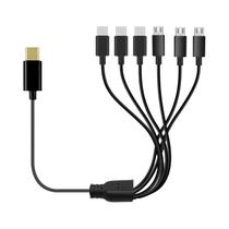 Cabo Divisor Universal 6 Em 1 Micro USB Tipo C Para iPhone Android Samsung Tablet