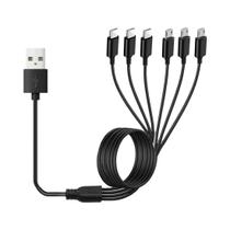 Cabo Divisor Universal 6 Em 1 Micro USB Tipo C Para iPhone Android Samsung Tablet