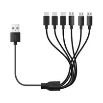 Cabo Divisor Universal 6 Em 1 Micro USB Tipo C Para iPhone Android Samsung Tablet