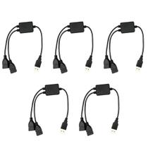 Cabo Divisor Usb 2.0 Tipo Y 30cm 1 Conector Macho 2 Fêmea kit 5 peças Cabo Divisor Usb 2.0 Tipo Y 30cm 1 Conector Macho 2 Fêmea kit 5 peças