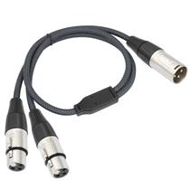 Cabo divisor XLR Devinal 2 fêmea para 1 macho para microfone
