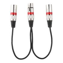 Cabo divisor XLR Hakeeta de 3 pinos XLR fêmea para macho XLR duplo Cabo divisor XLR Hakeeta de 3 pinos XLR fêmea para macho XLR duplo