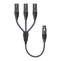 Cabo divisor XLR HUALEU de 3 pinos XLR fêmea para 3 machos Y 2 pés