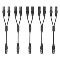 Cabo divisor XLR Szlliyxs, 1 fêmea para 2 machos, 45 cm, pacote com 5 Cabo divisor XLR Szlliyxs, 1 fêmea para 2 machos, 45 cm, pacote com 5