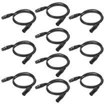 Cabo DMX Eyeshot 2m 3 pinos XLR macho para fêmea 10 unidades Cabo DMX Eyeshot 2m 3 pinos XLR macho para fêmea 10 unidades