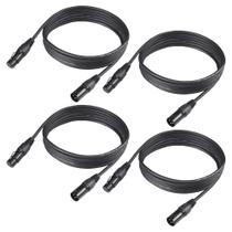 Cabo DMX GZhumin 3,04 m, pacote com 4, 3 pinos XLR, macho para fêmea Cabo DMX GZhumin 3,04 m, pacote com 4, 3 pinos XLR, macho para fêmea