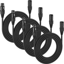 Cabo DMX MFL. XLR flexível de 3,1 m, 3 pinos, macho para fêmea, pacote com 4