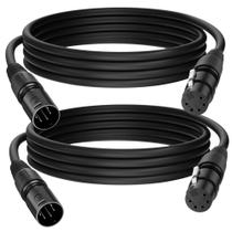 Cabo DMX XLR Kxable de 5 pinos e 1,2 m (pacote com 2) para iluminação de palco Cabo DMX XLR Kxable de 5 pinos e 1,2 m (pacote com 2) para iluminação de palco