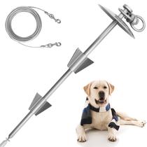 Cabo Dog Tie Out Stake HaiYuan de 3 m para cães grandes 68 kg Cabo Dog Tie Out Stake HaiYuan de 3 m para cães grandes 68 kg