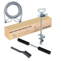 Cabo Dog Tie Out Stake TOMBABY de 9,5" em aço inoxidável de 9 m