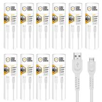 Cabo Dual Shock Micro Usb V8 - Branco - 1,2m - no Atacado - Caixa Fechada 10 Unidades - Gshield Cabo Dual Shock Micro Usb V8 - Branco - 1,2m - no Atacado - Caixa Fechada 10 Unidades - Gshield