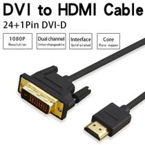 Cabo DVI-D x HDMI Macho Professional Banhado Ouro - 2 Metros - MB