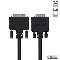 Cabo dvi-i 24+5 para vga 15 pinos macho 2 metros - pdvm15-2 - Pcyes