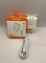 Cabo e Carregador kit A'Gold 3.1A 2USB Tipo C /I OS Lightning / V8- CA18
