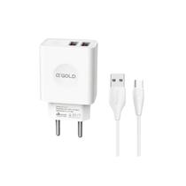 Cabo e Tomada Carregador Turbo 2 USB 3.1A USB Tipo C