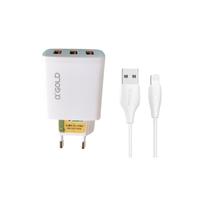 Cabo e Tomada Carregador Turbo 3 USB 5.1A USB Compatível com iPhone