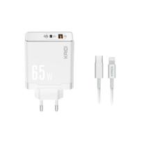 Cabo e Tomada Carregador Turbo 65W USb e Tipo C Compatível com iPhone - Kaidi Cabo e Tomada Carregador Turbo 65W USb e Tipo C Compatível com iPhone - Kaidi