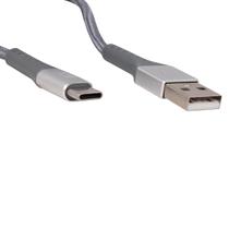 Cabo e2u type c usb 1.5m trançado - cinza