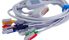 Cabo Ecg 10 Vias Clip Garra Edan se-1/se-3 - 15 Pinos
