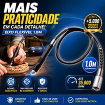 Cabo Eixo Flexível EDA 1m Profissional P/ Micro Retífica Trabalhos Técnicos Precisão Mecânica