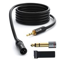 Cabo Elecan de 3,5 mm (1/8 polegada) TRS para XLR 3 pinos 10 pés macho para macho