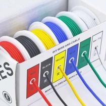 Cabo Elétrico De Silicone Em 6 Cores 16-30AWG, Cabo Trançado Isolado De Cobre Estanhado Cabo Elétrico De Silicone Em 6 Cores 16-30AWG, Cabo Trançado Isolado De Cobre Estanhado