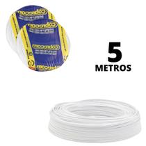 Cabo Eletrico Fio Original De Cobre 1,5mm 5 Metros Branco