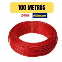 Cabo eletrico flexivel 1,5mm vermelho 100 metro cobrecom imetro