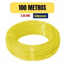 Cabo eletrico flexivel 2,5mm amarelo 100 metro cobrecom imetro