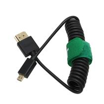 Cabo em espiral HangtOn Micro HDMI para HDMI 2.1 8K 6K 4K 60p Cabo em espiral HangtOn Micro HDMI para HDMI 2.1 8K 6K 4K 60p