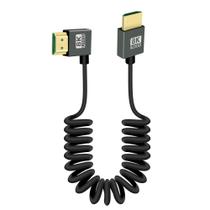 Cabo em espiral HDMI para HDMI RIIEYOCA 8K 48Gbps 90 em ângulo reto Cabo em espiral HDMI para HDMI RIIEYOCA 8K 48Gbps 90 em ângulo reto