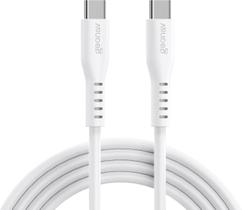 Cabo Em Silicone Flexível Usbc Para Usbc 100w 1,5m Com Organizador Branco Geonav