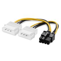 Cabo Energia Alimentação 2x Molex Macho para PCI-e Pci Express 8 Pinos