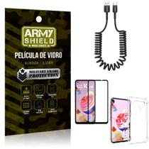 Cabo Espiral LG K51s + Capinha Anti Impacto + Película 3D - Armyshield