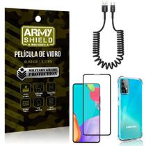 Cabo Espiral Samsung A52+Capinha Anti Impacto+Película 3D - Armyshield