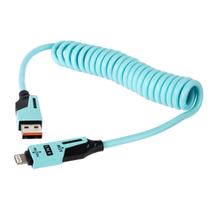 Cabo Espiral Turbo 65W 4 em 1 USB, USB-C e Lightning PD27W Azul Cabo Espiral Turbo 65W 4 em 1 USB, USB-C e Lightning PD27W Azul