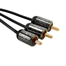 Cabo Estéreo RCA 1.8 Metros AV 3+3 Audio Video Home Theather TV DVD Acabamento Metálico