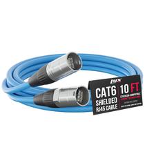 Cabo Ethercon LyxPro blindado CAT6 3m de áudio profissional azul