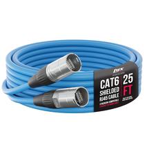 Cabo Ethercon LyxPro blindado CAT6, áudio profissional de 25 pés