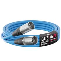 Cabo Ethercon LyxPro blindado CAT6 de 15 pés para áudio e iluminação