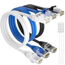Cabo Ethernet Adoreen Cat 6 12 pés/3,6 m, pacote com 3 unidades de alta velocidade