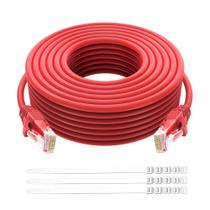 Cabo Ethernet Adoreen Cat 6 150 pés/45 m externo/interno vermelho