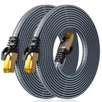 Cabo Ethernet ARISKEEN Cat 8 10 pés, pacote com 2, 40 Gbps, 2000 Mhz, cinza Cabo Ethernet ARISKEEN Cat 8 10 pés, pacote com 2, 40 Gbps, 2000 Mhz, cinza