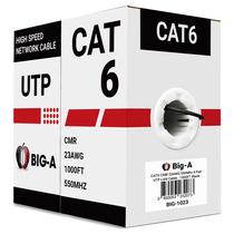 Cabo Ethernet Big-A Cat6 1000 pés 23AWG UTP 550 MHz CMR preto Cabo Ethernet Big-A Cat6 1000 pés 23AWG UTP 550 MHz CMR preto