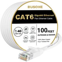 Cabo Ethernet BUSOHE Cat6 100m branco para Gigabit RJ45