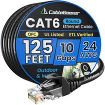 Cabo Ethernet CableGeeker Cat6 38 m 10 Gbps para uso interno e externo Cabo Ethernet CableGeeker Cat6 38 m 10 Gbps para uso interno e externo