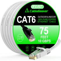 Cabo Ethernet Cat 6 CableGeeker 23 m de alta velocidade, 10 Gbps, plano Cabo Ethernet Cat 6 CableGeeker 23 m de alta velocidade, 10 Gbps, plano